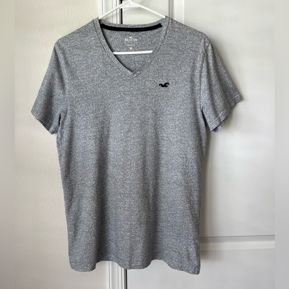 Hollister mens must have collection V Neck Tee Medium Gray Prep Cotton - Picture 1 of 6